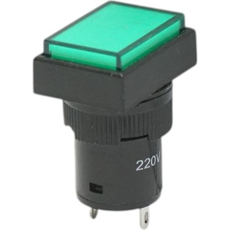 Indicatore di segnale industriale LED verde 220V Ø 16mm quadrato Breckner Germany (1/4)