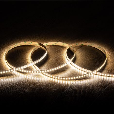 LED-Streifenrolle 24V SMD 120 LED/m 20m für große Längen 10W/m 1250lm/m Breite 10mm Schnitt 5cm IP20 4000K Neutralweiß