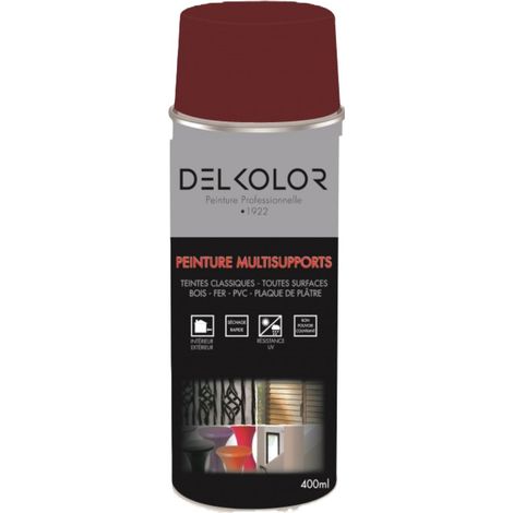 Delkolor Peinture en Aérosol - Couleurs RAL - 400ml Couleur: RAL 3004 ROUGE POURPRE (1/2)