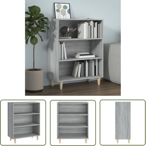 The Living Store Sideboard Grau Sonoma 69,5x32,5x90 cm Holzwerkstoff - Schreibtisch - Wohnzimmermöbel - Sideboard - Grau Sideboard - Holzmöbel (1/5)