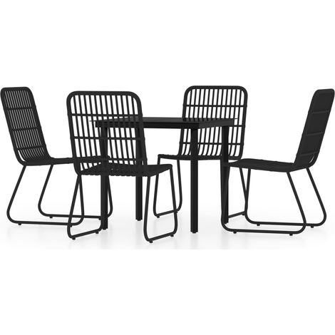 vidaXL Set da Pranzo da Giardino 5 pz Nero (1/5)