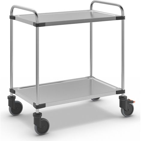 FRANKEL kaiserkraft, Chariot en acier inoxydable – avec 2 étages