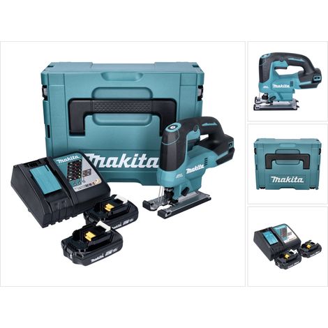 Seghetto alternativo a batteria Makita DJV 184 RAJ 18 V brushless + 2x batteria ricaricabile 2,0 Ah + caricabatterie + Makpac