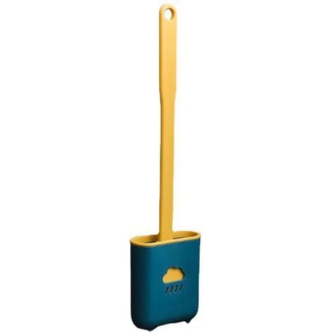 Brosse de toilette plate en silicone - brosse et support de toilette, antibactérienne, brosse de toilette ventilée, brosse de toilette murale-AquaForge (1/4)