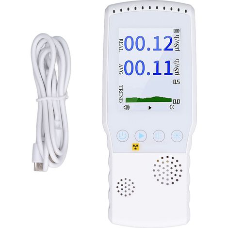 Compteur Geiger LCD écran blanc détecteur radiations nucléaires domestique industriel mesure rayons X β γ alarme sonore (1/5)