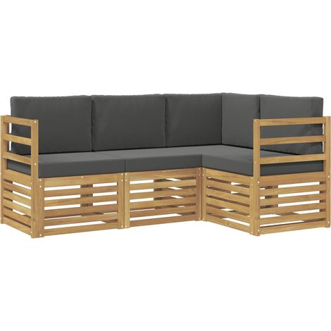 Conjunto de sofás de exterior 4 uds. Blanco y Antracita vidaXL (1/5)