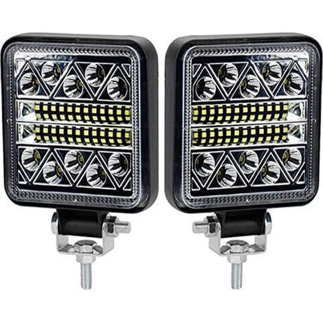 Set mit 2 LED-Arbeitsscheinwerfern, 102 W, 15.000 lm, 12 V LED-Rückfahrscheinwerfer, für Autos, Traktoren, Boote und 12-24 V Lkw (1/5)