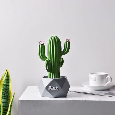 Yakbaofuo Miniatur-Kunstkaktus-Ornament, rosa Geschenk, Heimdekoration, Tischdekoration, Weihnachts- und Halloween-Dekoration