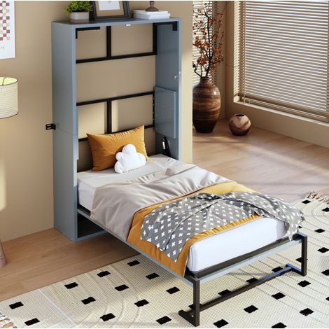Bett Klappbett platzsparend 90x200 Metall Holz OKMYHOME (1/5)