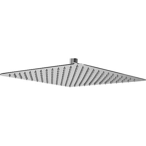 Tete de douche inox, poli 200x200mm, hauteur bord:2mm carré