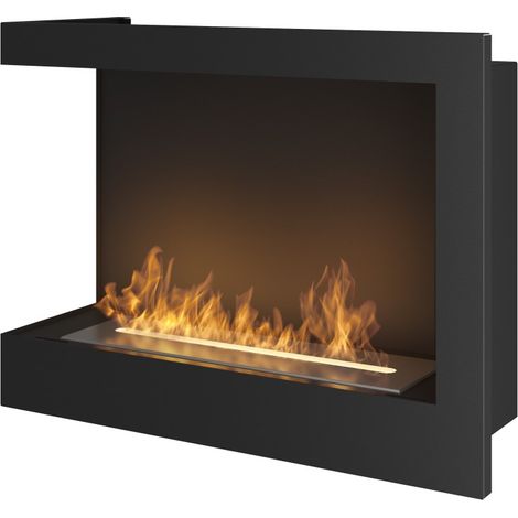 Cheminée au bioéthanol encastrable Corner 600 Left SimpleFire avec verre
