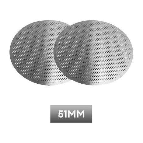 Filtro de café de malla de acero inoxidable apto para accesorios de cafeteras, 51 mm / dos unidades (1/5)