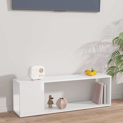 vidaXL Mobile TV Bianco Lucido 100x24x32 cm in Truciolato (1/5)