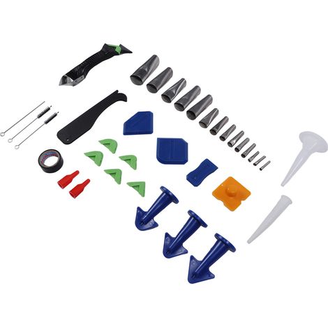 Outil à calfeutrer, couteau à crochet, buse en acier inoxydable pour silicone, ruban adhésif, grattoir, brosse, outil de finition pour joint de coulis (1/5)
