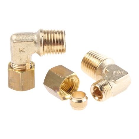 Coude Laiton 90° Legris R Mâle 1/4pouce - Femelle ( Prix pour Paquet de 5 )