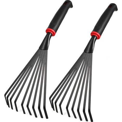 Ensemble De 2 Râteaux De Jardin à Manche Râteaux Manuels en étal pour Pelouse Et Jardin Outils De Jardinage Pratiques pour 'Entretien des Espaces Extérieurs (1/5)