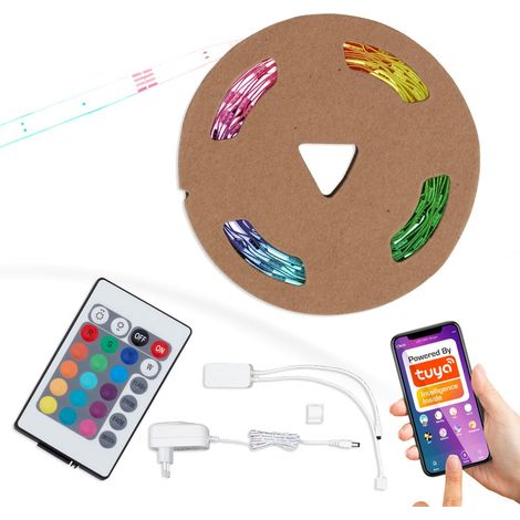 LED Band Smart WiFi 5 Meter RGB selbstklebend kürzbar weiß Kunststoff Briloner