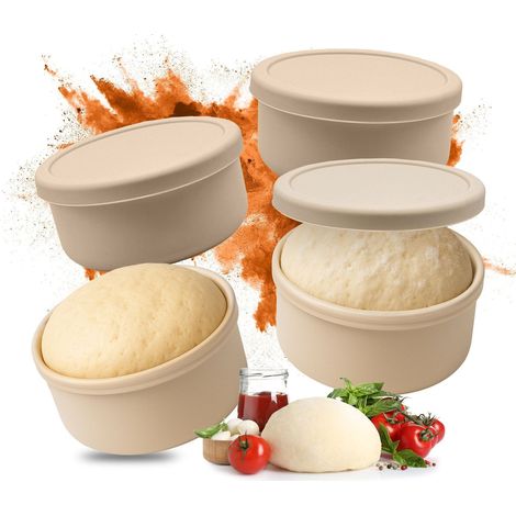 Cajas de fermentación para masa de pizza con tapa, paquete de 4 (1/5)