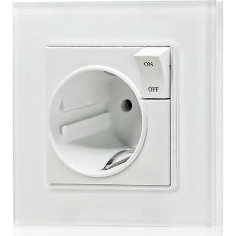 Presa con interruttore, presa con interruttore a muro, presa da incasso, meccanismo di presa con interruttore, interruttore universale con staffa (bianco) (1/5)