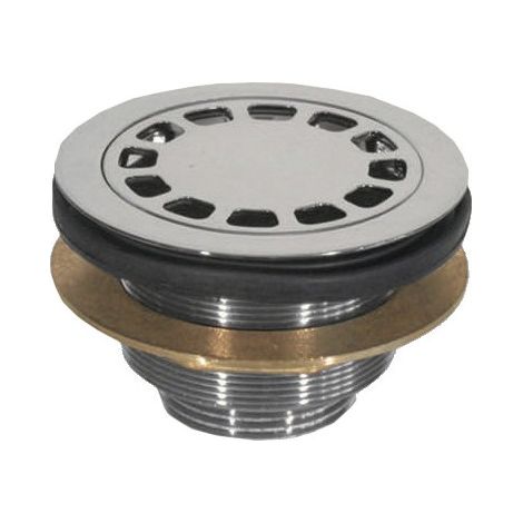 Tapón de ducha de 1"1/4 con tapa de rejilla – Cromo de latón