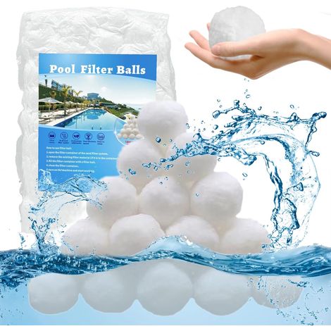 Boule filtrante de piscine, boule filtrante, boule filtrante de piscine 700 g, boule filtrante réutilisable, adaptée à divers systèmes de filtration, média filtrant en fibres de piscine (1/5)