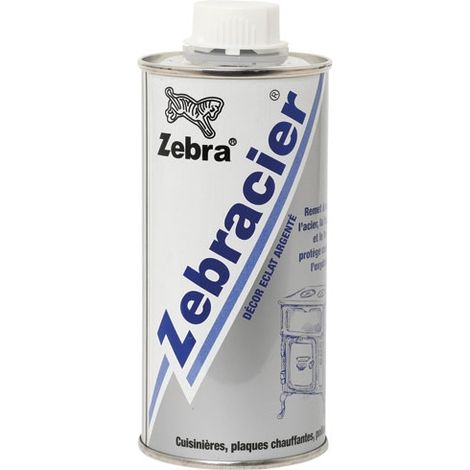 Nettoyant pour cheminée et poêle – Liquide 200ml – Entretien acier et fonte – Pour métaux – Eclat argenté – Zebra