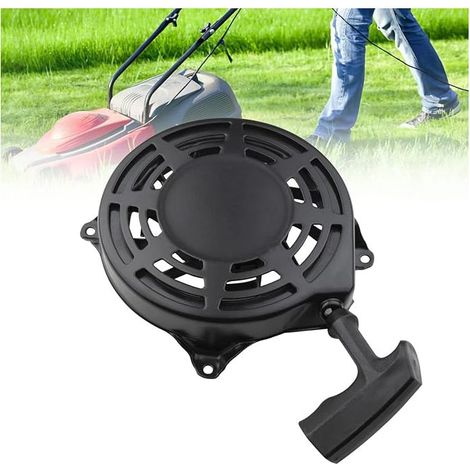 1 lanceur de démarreur pour tondeuse à gazon, compatible Briggs & Stratton, corde rétractable, plastique et métal (1/4)