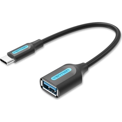 Câble OTG Vention USB 3.1 (Gen 1) C mâle vers A femelle 0,15 m, PVC noir (1/4)