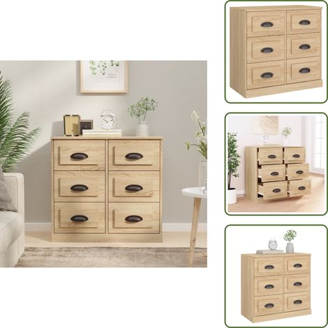 Credenza con piano portaoggetti - vidaXL Credenza Rovere Sonoma 70x35,5x67,5 cm in Legno Multistrato - Credenza per casa