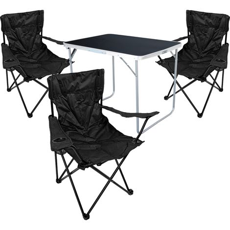 4-tlg Campingsessel Schwarz + Campingtisch-MMC330870B+3xMPO2430 (1/5)