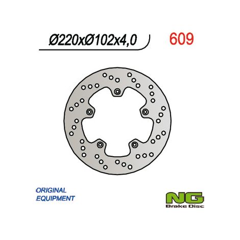 Disco de freno trasero Yamaha TZR 50R 03-15 220x102x4 5 agujeros Diámetro 6,5