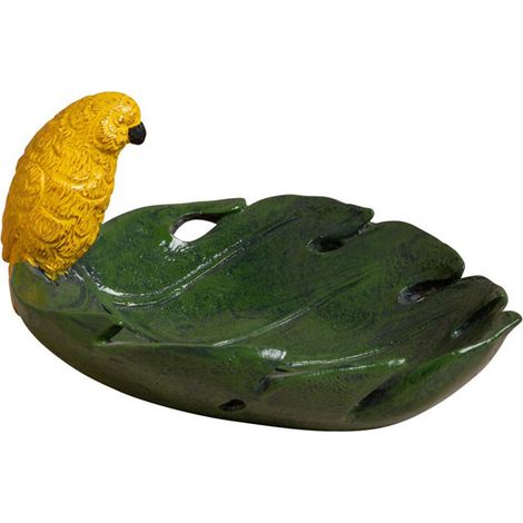 Vide poche Feuille Perroquet Jaune Céramique 16x8x12cm