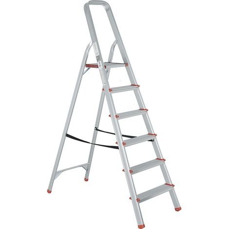 RISE Escabeau pliable en aluminium avec pieds antidérapants 6 marches (1/5)