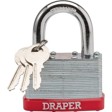 Draper Redline Laminated Steel Padlocks - Heavy-Duty Security Locks with Durable Construction (1/5)
