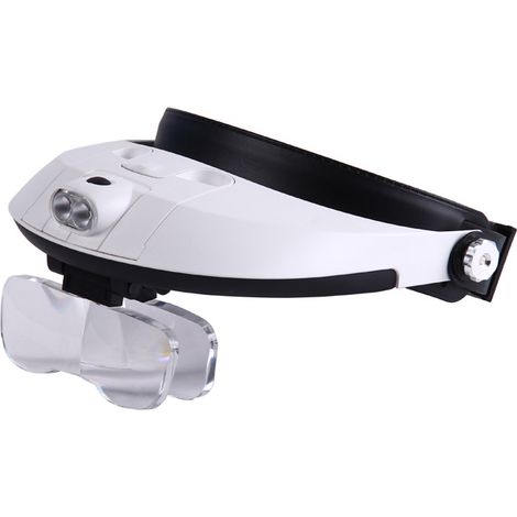 Frontlupe mit zwei hochintensiven LED-Lampen zum Lesen und für hochauflösende Vergrößerung.