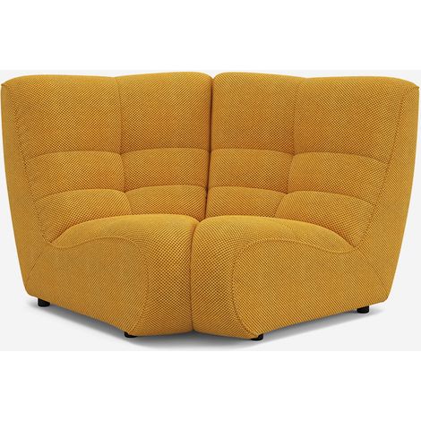 Gartenecke Sofa-Modul aus Samt mit Steppung, platzsparend Gardena - Gelb (1/5)