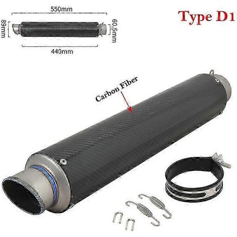 Pot d'échappement universel pour moto, silencieux en alliage de carbone et de titane modifié, 60 mm, pour Honda, BMW et Yamaha (Type D1) (1/5)