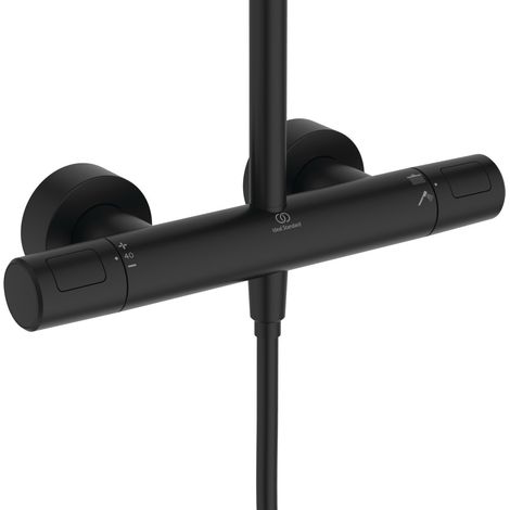 Ideal Standard Ceratherm T25 - Set doccia con termostato, diametro 25 cm, nero seta A8489XG (1/2)