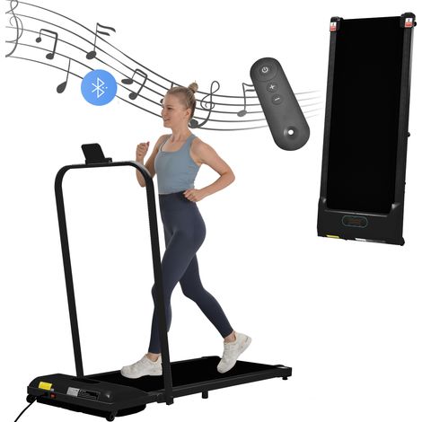 2-in-1 Laufband klappbar 6 km/h für Zuhause/Büro, leise, Bluetooth, LED, Handyhalter, 130,5x58x12 cm LINHOO (1/5)