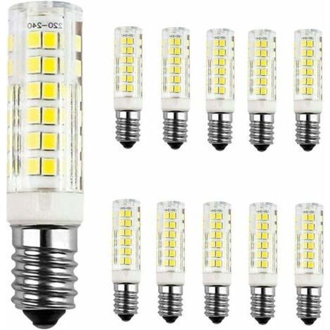 Lot de 10 ampoules LED E14 9W, blanc froid 6000K, équivalent à des ampoules incandescentes de 60W, AC 220-240V, 680lm, angle de faisceau de 360°, non dimmable. (1/4)