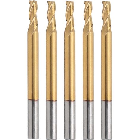 5 Stück 3-schneidige Flachfräser Ti-Beschichtung Fräser 3,175 x 2,5 x 6 x 40