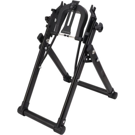 Support de roue à vélo, Stand professionnel pliable en fer triangulaire en fer pour les roues avant / arrière du support de réparation de vélo gradué pour le vélo de montagne, le vélo de route (1/5)