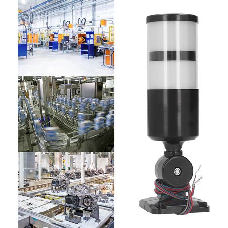 BERM® Doppellagige, faltbare LED-Warnleuchte mit Dauerbeleuchtung und akustischem Warnsignal für 12-24V DC Industriemaschinen (1/5)