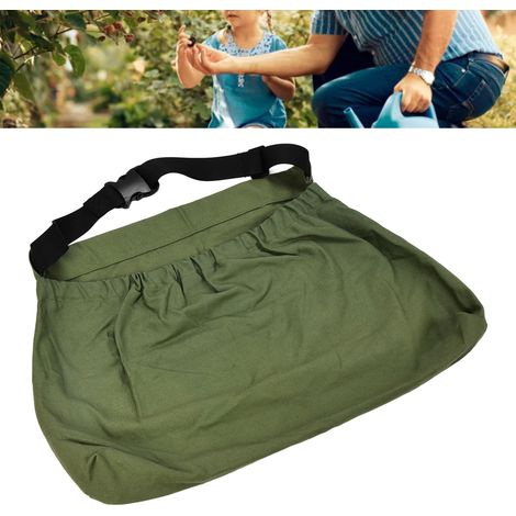Sac de cueillette en extérieur, sac pour la cueillette de légumes/verger, sac pour la cueillette de fruits, sac à outils à porter à la taille, sac de rangement pour baies sauvages, vert armée. (1/5)