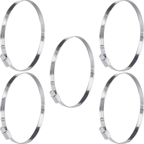 5 Colliers De Serrage Inox 110-130 Mm, Largeur 9 Mm, Qualité W2, Pour Tuyau Arrosage Et Piscine (1/5)