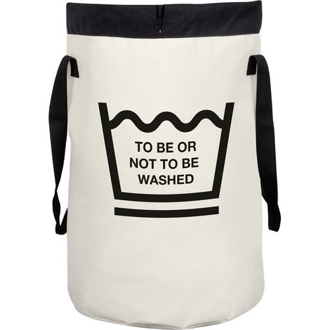 Cesto para la ropa sucia FUNWASH 75L Blanco y Negro Spirella (1/3)