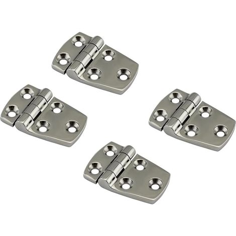 Charnières Marines en Acier Inoxydable 316, 4 pièces, avec 5 Trous, 57mm, 70mm de Haut, Poli Miroir(38X70mm) (1/5)