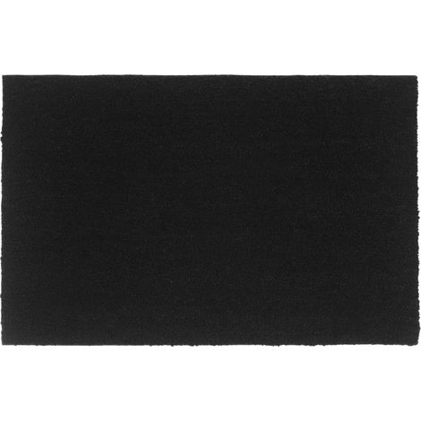 Tapis de porte-Paillasson noir 65x100 cm fibre de coco touffeté 718520 (1/5)