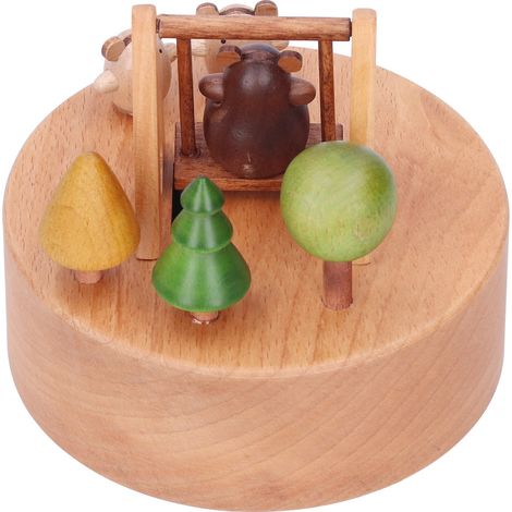 Spieluhr aus Holz mit Bärenmotiv, Schaukelspieluhr, dekoratives Geburtstagsgeschenk (1/5)