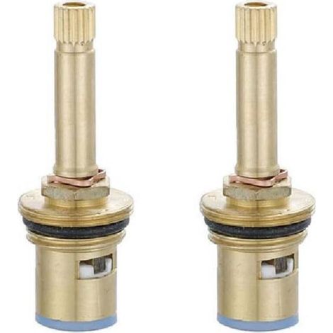 Noyau de valve de robinet- pièce de rechange pour valve de robinet à tige en laiton de 20 mm- convient aux robinets d'évier de salle de bain et de cuisine- couleur aléatoire (2 pièces) (76 mm) (1/5)